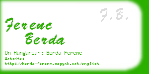 ferenc berda business card